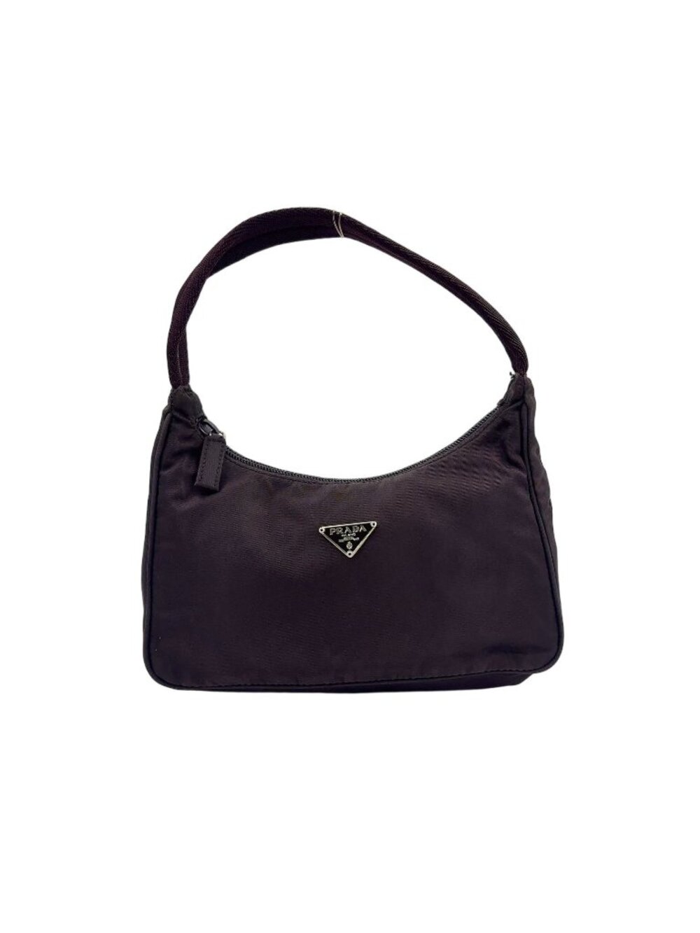 Prada Nylon Brown Handbag Silver